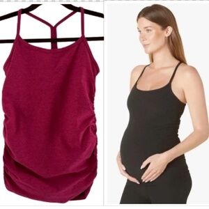 Beyond Yoga Ruched Tank Top in Berry and Black